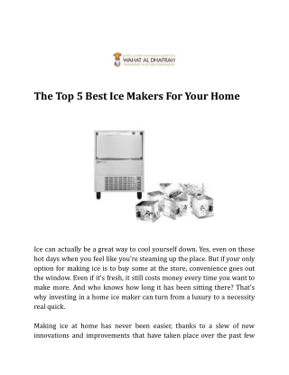 The Top 5 Best Ice Makers For Your Home