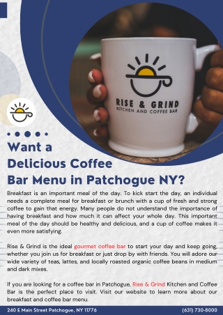 Want a Delicious Coffee Bar Menu in Patchogue NY?