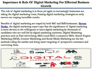Importance & Role Of Digital Marketing For Effectual Business Growth