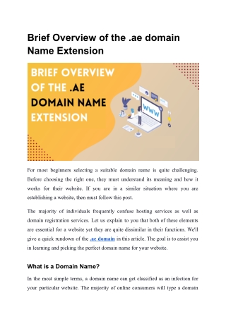 Brief Overview of the .ae domain name extension