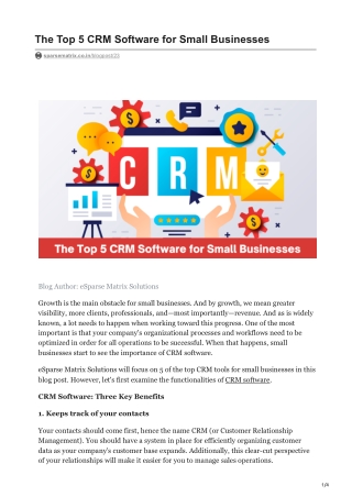 The Top 5 CRM Software for Small Businesses