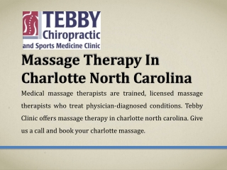 Massage therapy in Charlotte North Carolina – Tebby Clinic