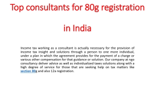 Factual Statements About 80G Registration