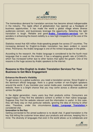 Arabic Translation Boost Your Business