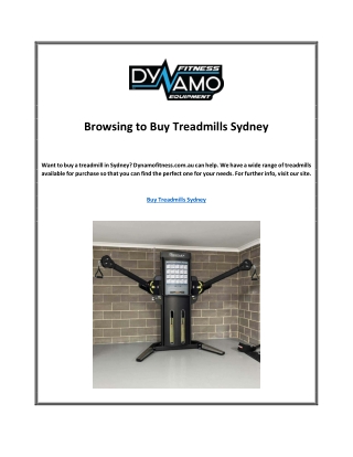 Browsing to Buy Treadmills Sydney