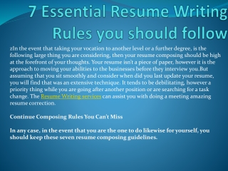 7 Essential Resume Writing Rules you should follow