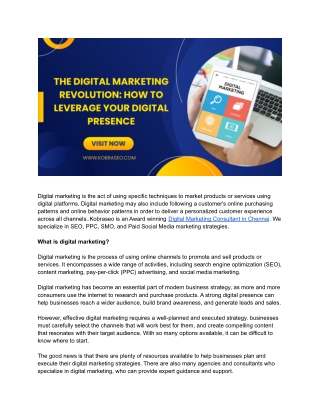 The Digital Marketing Revolution_ How To Leverage Your Digital Presence