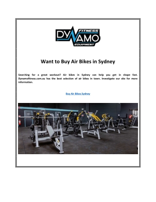 Want to Buy Air Bikes in Sydney