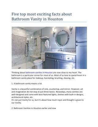 Five top most exciting facts about Bathroom Vanity in Houston