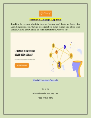 Mandarin Language App India  Learnchinesectory