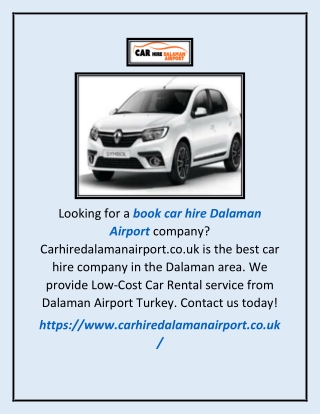 Book Car Hire Dalaman Airport | Carhiredalamanairport.co.uk