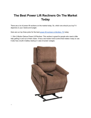 The Best Power Lift Recliners On The Market Today