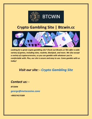 Crypto Gambling Site  Btcwin cc