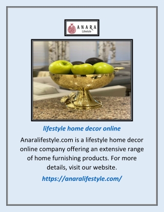 Lifestyle Home Decor Online | Anaralifestyle.com