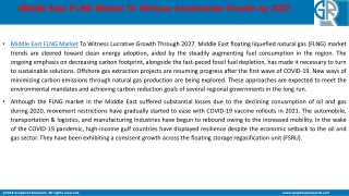 Middle East FLNG Market to expand lucratively till 2027