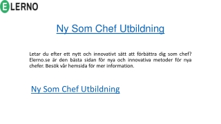 Ny Som Chef Utbildning  Elerno.se