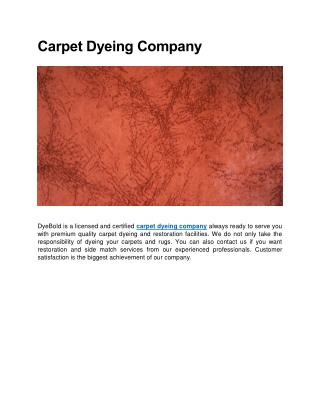 Carpet Dyeing Company