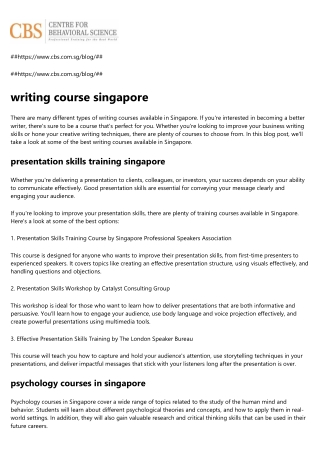 presentation skills training singapore