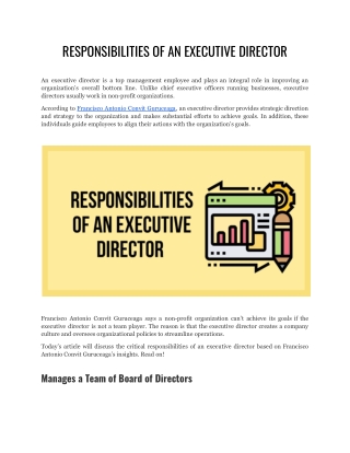 Roles Of An Executive Director