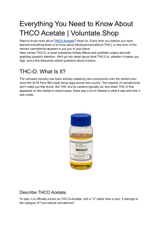 Everything You Need to Know About THCO Acetate _ Voluntate.Shop