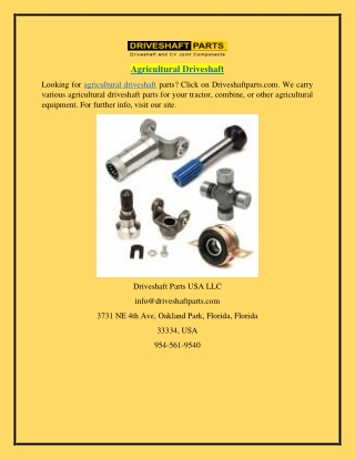 Agricultural Driveshaft  Driveshaftparts