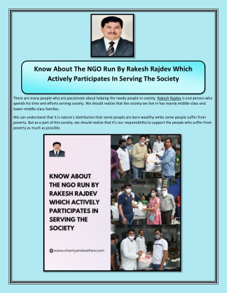 Know About The NGO Run By Rakesh Rajdev Which Actively Participates In Serving The Society
