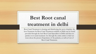 Best Root canal treatment in delhi