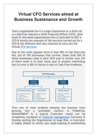 Virtual CFO Services aimed at Business Sustenance and Growth