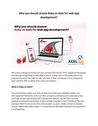 Why you should choose Ruby on Rails for web app development