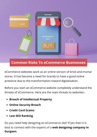 Common Risks To eCommerce Businesses