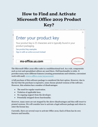 How to Find and Activate Microsoft Office 2019 Product Key