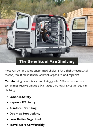 The Benefits of Van Shelving