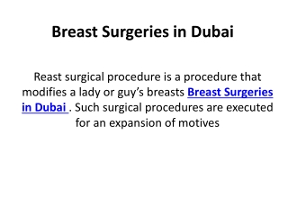 Breast Surgeries in Dubai