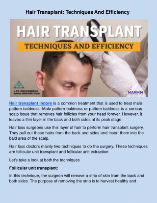 Hair Transplant_ Techniques And Efficiency.docx