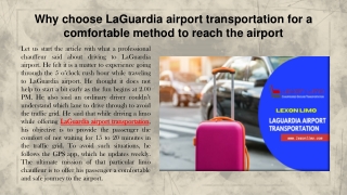Why choose LaGuardia airport transportation for a comfortable method to reach the airport