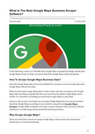 1What Is The Best Google Maps Business Scraper Software