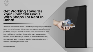 Get Working Towards Your Financial Goals With Shops For Rent In Doha!