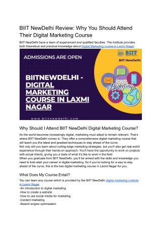 BIIT NewDelhi Review_ Why You Should Attend Their Digital Marketing Course