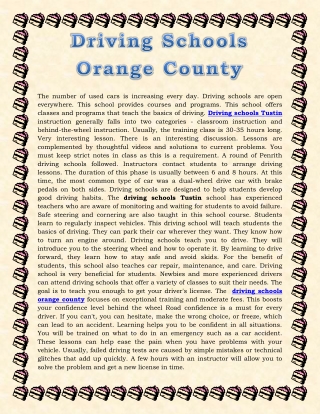 Driving Schools Orange County