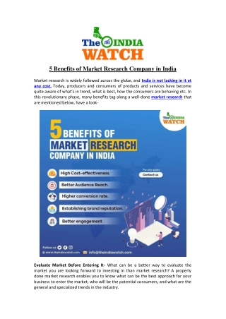 5 Benefits of Market Research Company in India