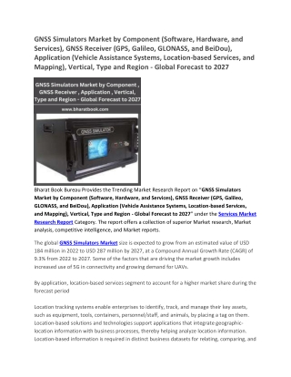 GNSS Simulators Market - Global Forecast to 2027