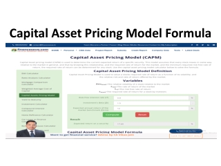 Capital Assest Pricing Model Formula