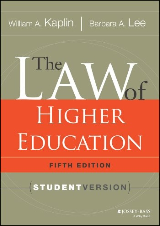 ePUB  The Law of Higher Education 5th Edition Student Version