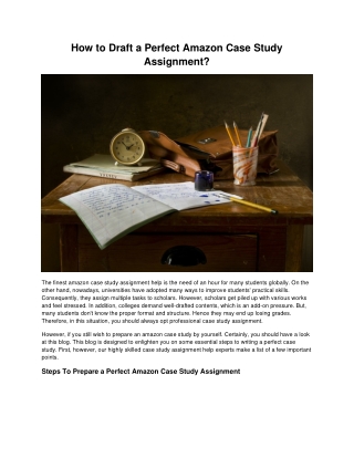 How to Draft a Perfect Amazon Case Study Assignment