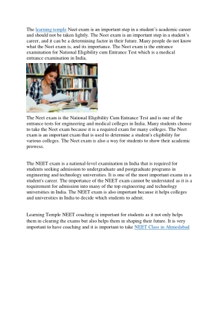 NEET Classes in Ahmedabad.