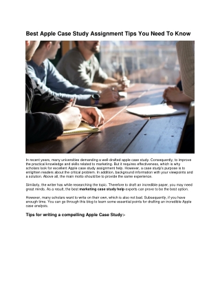 Best Apple Case Study Assignment Tips You Need To Know