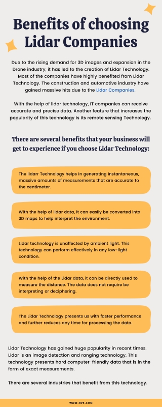 Benefits of choosing Lidar Companies