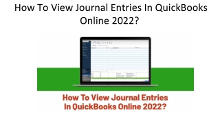 How To View Journal Entries In QuickBooks Online 2022?