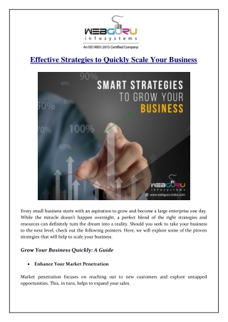 Effective Strategies to Quickly Scale Your Business