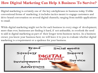 How Digital Marketing Can Help A Business To Survive